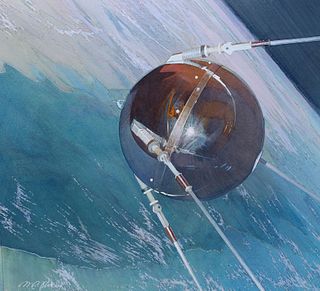 Mark Schuler (B. 1951) "First Man-Made Satellite"