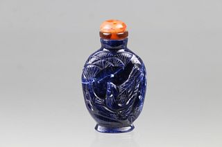Chinese Carved Sodalite Snuff Bottle