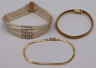 JEWELRY. (3) Assorted 14kt Gold Bracelets.