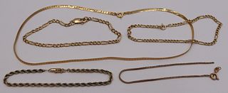 JEWELRY. Assorted 14kt Gold Chain and Bracelets.