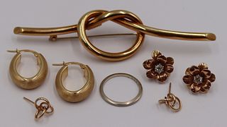 JEWELRY. Assorted Ladies Gold Jewelry Grouping.