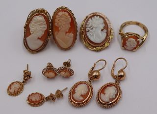 JEWELRY. Assorted Grouping of Gold Mounted Cameos.