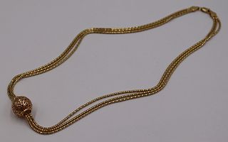 JEWELRY. 10kt and 14kt Gold Necklace.