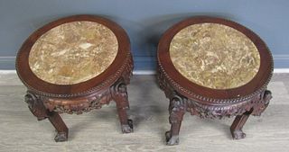 2 Highly And Finely Carved Asian Hardwood
