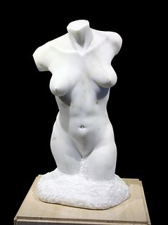 Richard Hager (20th C.) Female Nude Marble Torso