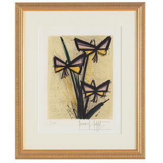 Bernard Buffet. "French Flowers" color lithograph