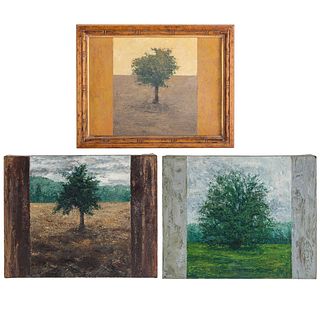 Richard Ballard. Trio of Trees, mixed media