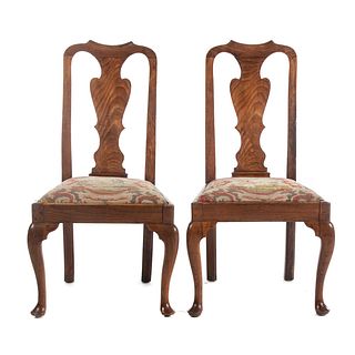Pair of George II Oak Side Chairs