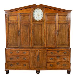 Rare George III Oak Inlaid Housekeepers Cabinet
