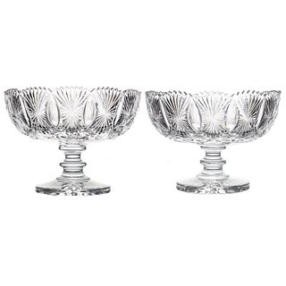Pair of Waterford Cut Crystal Pedestal Bowls