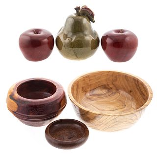 Five Wood & Ceramic Objects