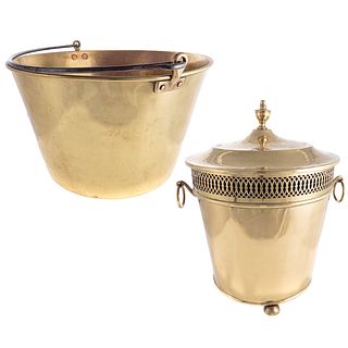 Brass Kindling Bucket & Warmer