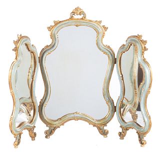 Louis XV Style Painted Wood Dressing Mirror