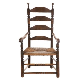 George III Painted Wood Ladder Back Arm Chair