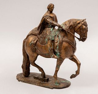 "Escultura ecuestre de Carlos IV". Reproducción de la obra de Manuel Tolsá. Fundición en bronce. Con base. 25 x 10 x 23 cm