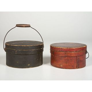 Two Painted Bail Handle Pantry Boxes