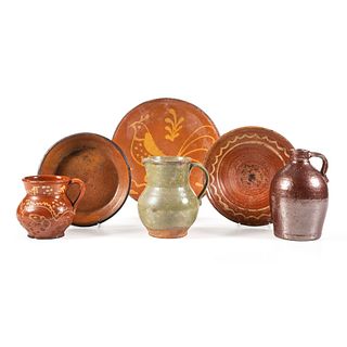 A Group of Ceramic Tableware, Including Redware
