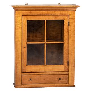 A Chippendale Style Tiger Maple Hanging Cupboard