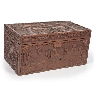 A Fine Ohio Relief Carved Box, Dated 1903