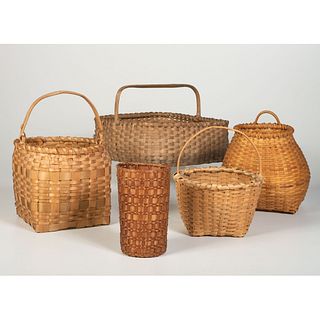 Five Split and Woven Baskets