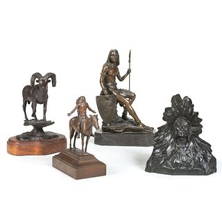 Four Signed Western Bronzes