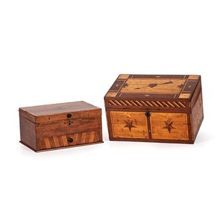 A Star and Pierced-Heart Inlaid Jewelry Box