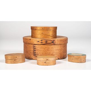 Five Oval Pantry Boxes