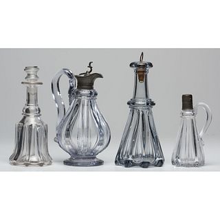 Early Pillar Molded Glass Decanters and Pitchers