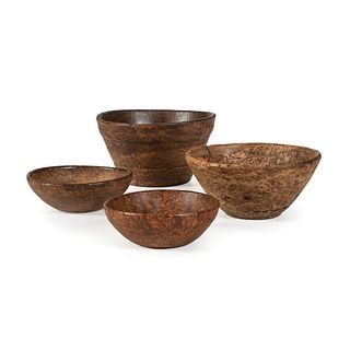 Four Burlwood Bowls