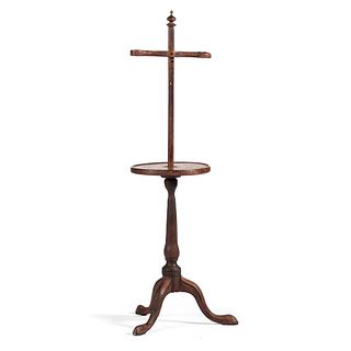 A Chippendale Walnut and Cherrywood Two-Light Candlestand