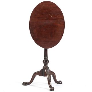 A George III Carved Mahogany Compressed Ball Tilt-Top Candlestand