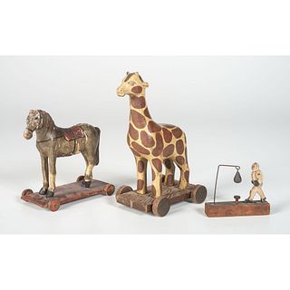 Two Wooden Animal Pull Toys 