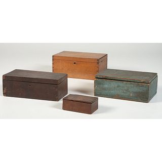 Four Hinged Lid Boxes