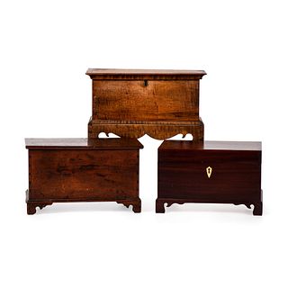 Three Chippendale Style Miniature Blanket Chests