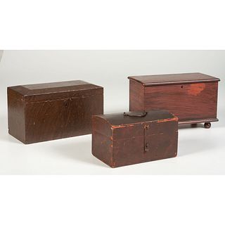 Three Grain Paint Decorated Boxes
