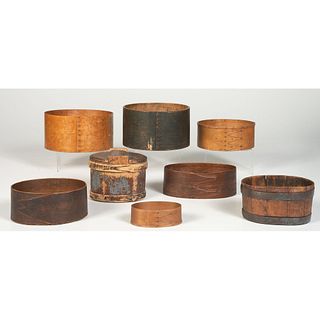 A Group of Wooden Pantry Boxes and Diminutive Buckets