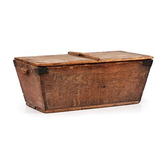 A Large Wooden Storage Box with Tools