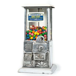 A Coin-Operated "The Master" 1 Cent Gumball Machine
