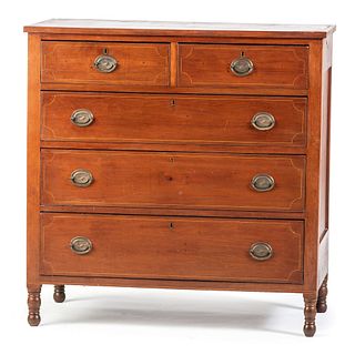 A Federal Inlaid Cherrywood Chest of Drawers