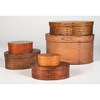 Six Bentwood Pantry Boxes