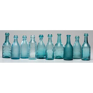 Pennsylvania Aqua Glass Soda Bottles