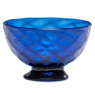 A Pittsburgh Cobalt Pattern-Molded Open Bowl