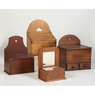 Four Hanging Wooden Boxes 