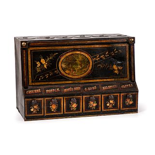 A Countertop Tin Painted Spice Chest