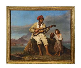 Italian School, 19th Century, "Fisherman from Naples" Oil on Canvas Painting C. 1890