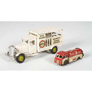 A Mobil Gas Toy Truck and a Heinz Truck by Goodrich