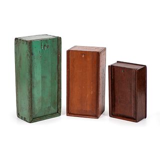 Three Slide-Top Candle Boxes