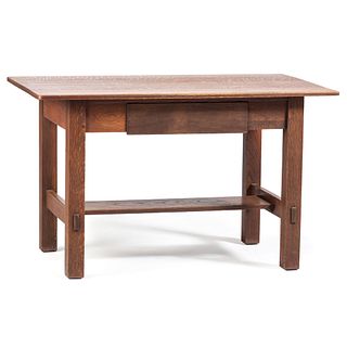 A Limberts Arts and Crafts Oak Library Table