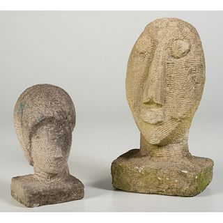 Two Stone Figural Garden Ornaments