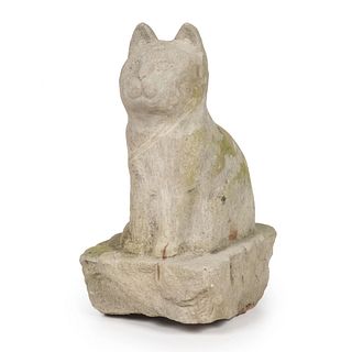A Stone Cat Garden Figure